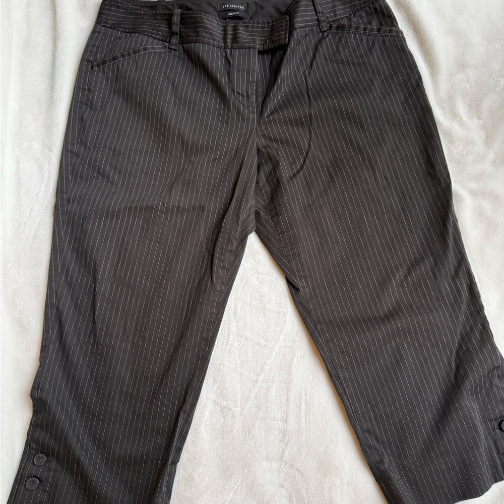 The Limited Women's Brown Pinstripe Dress Pants